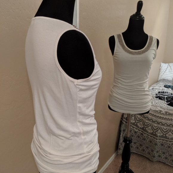 3/$20 / Jewels & Gems/Embellished White Tanktop - Picture 3 of 7